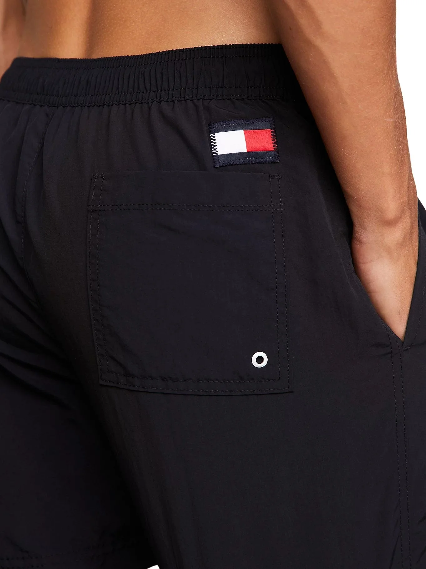 Slim Fit Medium Drawstring Swim Shorts, Navy - Image 4