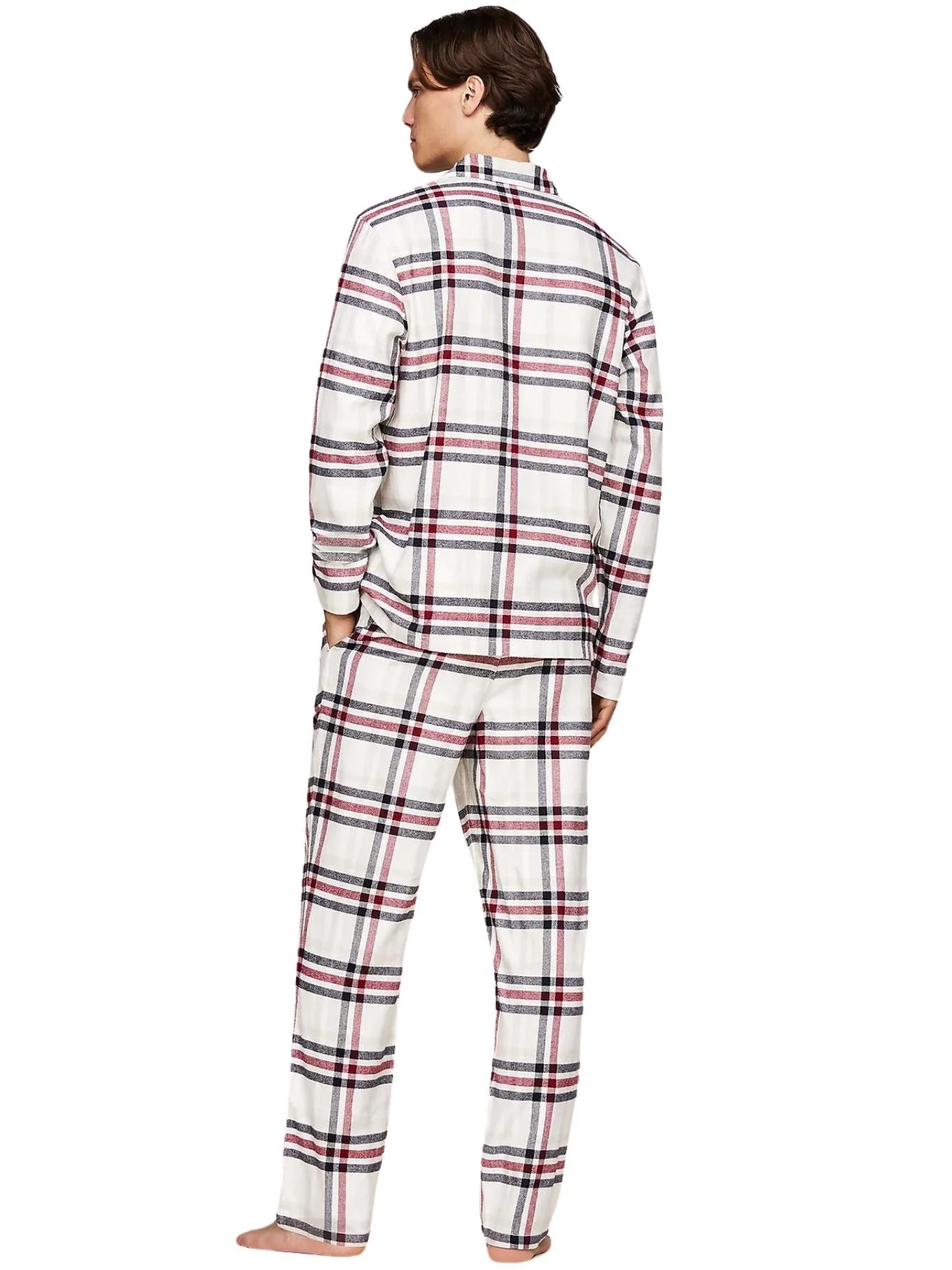Tartan Flannel Pyjama Set, Heritage Plaid Ivory - Image 3
