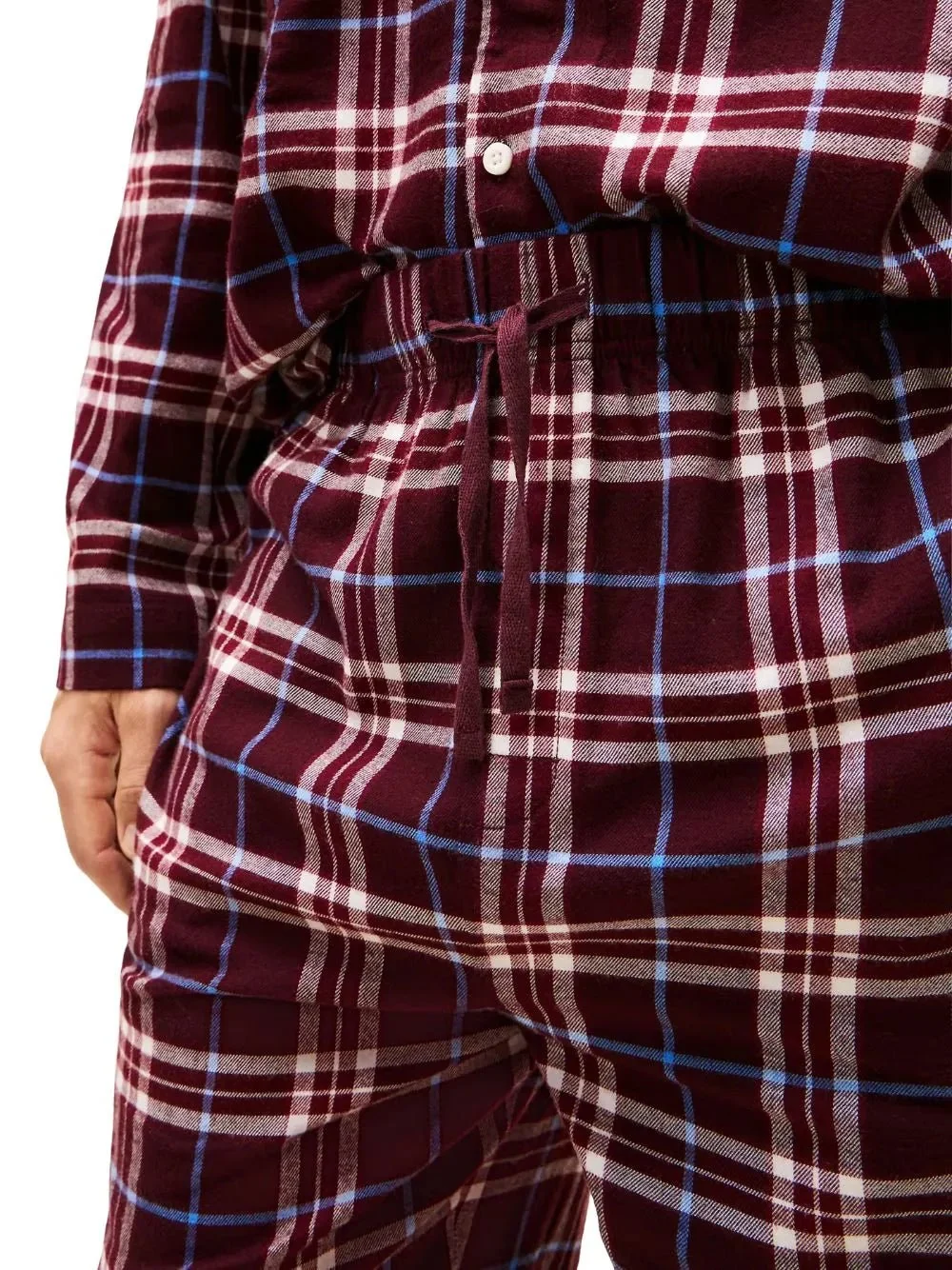 Tartan Flannel Pyjamas Gift Set, Burgundy - Image 6