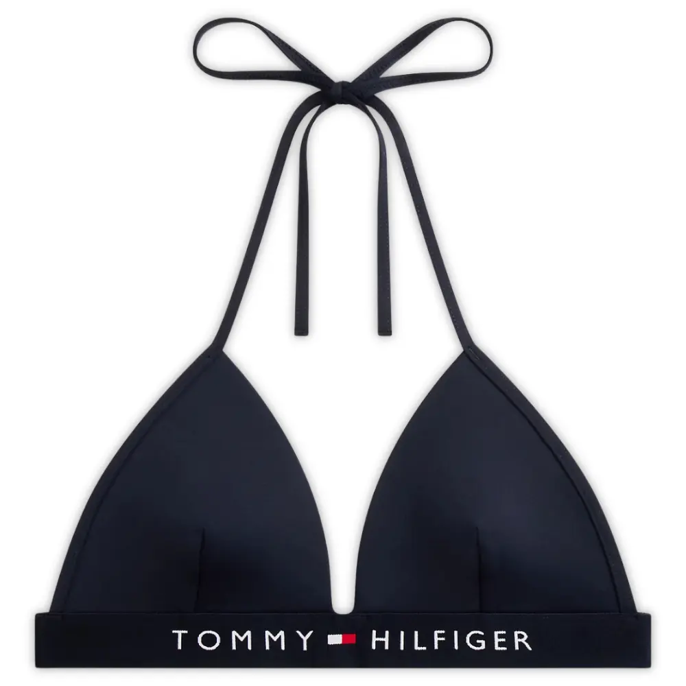 TH Original Foam Triangle Halterneck Swim Bikini Top, Navy