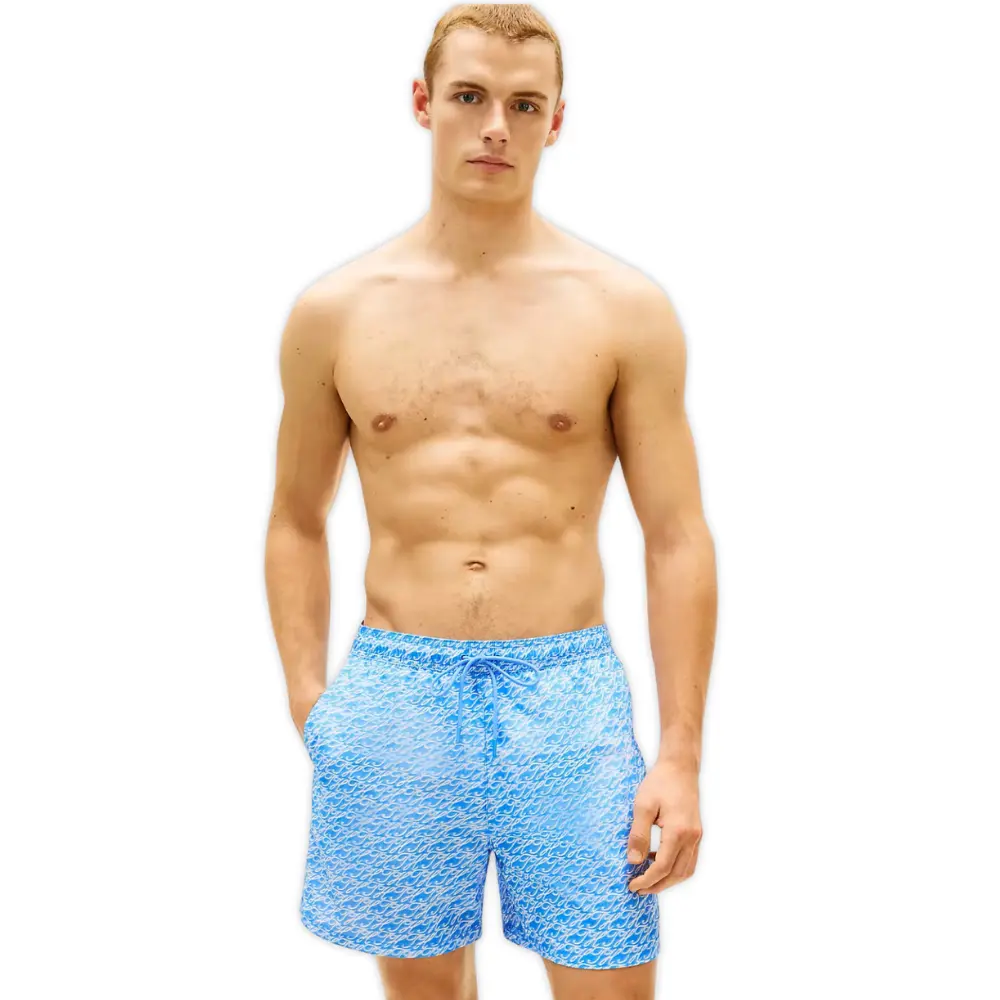 TH Script Print Swim Shorts, Cyanotype Blue Spell - Image 2