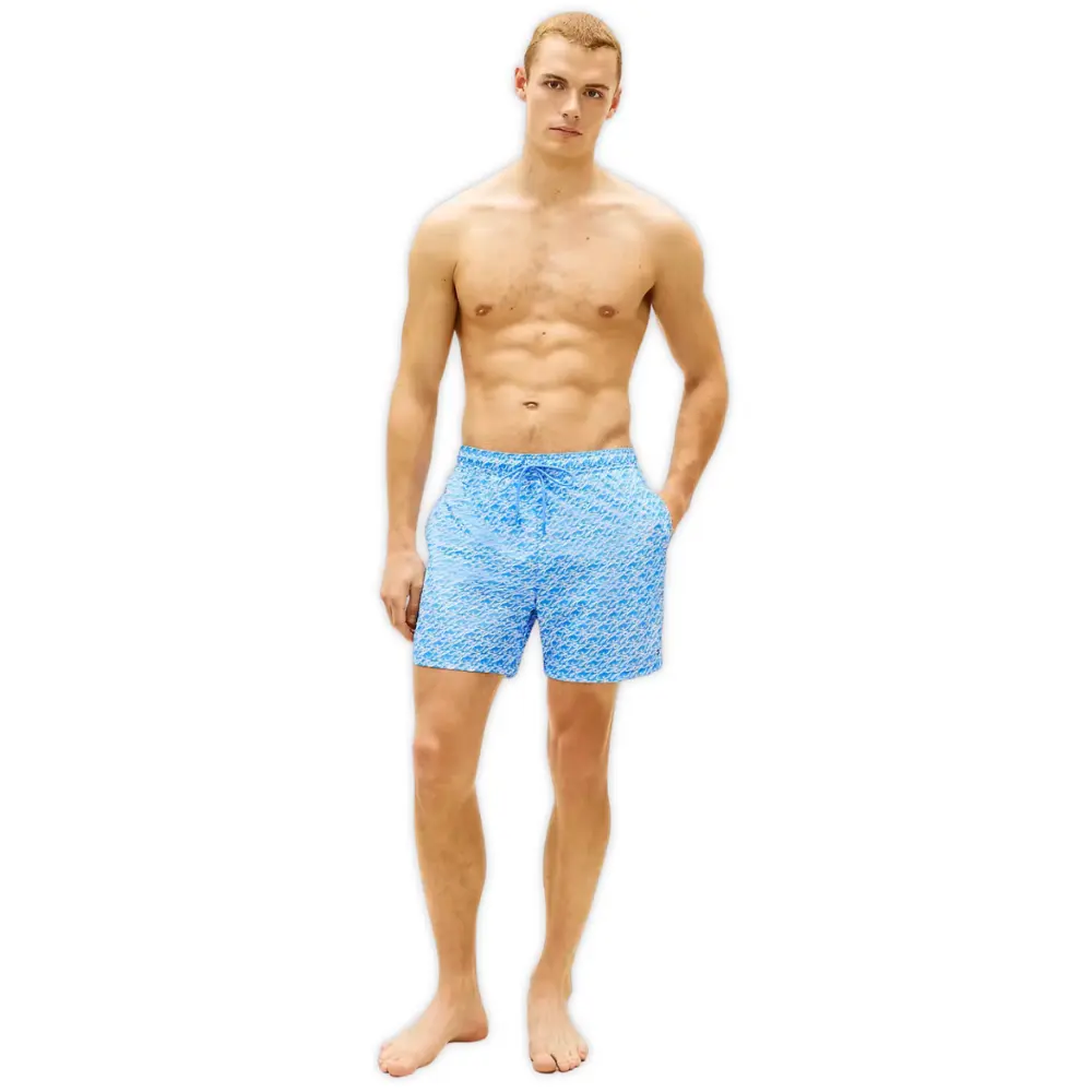 TH Script Print Swim Shorts, Cyanotype Blue Spell - Image 3
