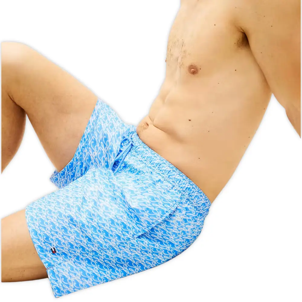 TH Script Print Swim Shorts, Cyanotype Blue Spell - Image 5