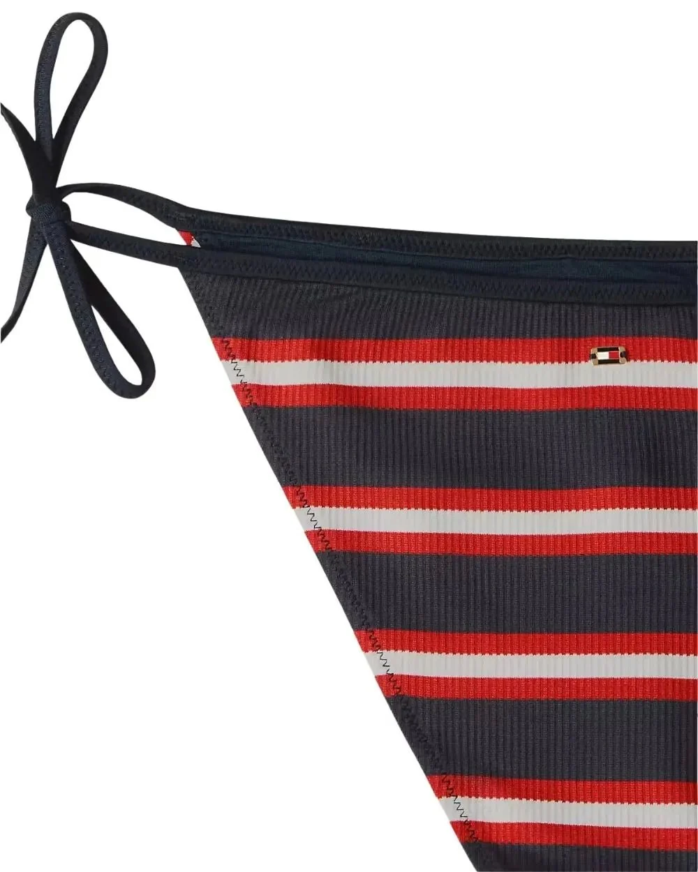TH Texture V-String Side Tie Bikini Bottoms, New Preppy Stripe Navy - Image 3