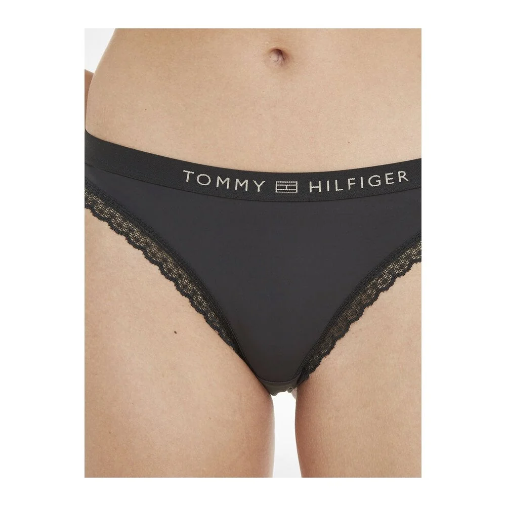 TH Tonal Logo Lace Bikini Brief, Black - Image 3