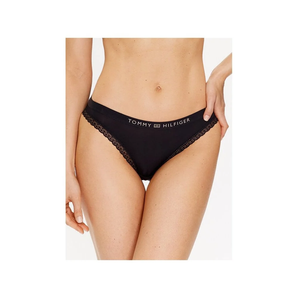 TH Tonal Logo Lace Bikini Brief, Black - Image 4