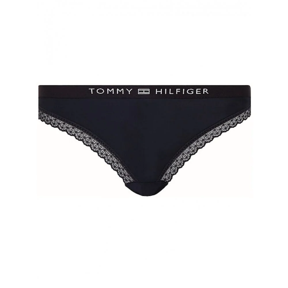 TH Tonal Logo Lace Bikini Brief, Navy