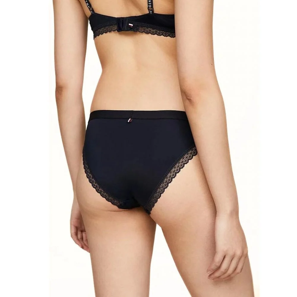 TH Tonal Logo Lace Bikini Brief, Navy - Image 4
