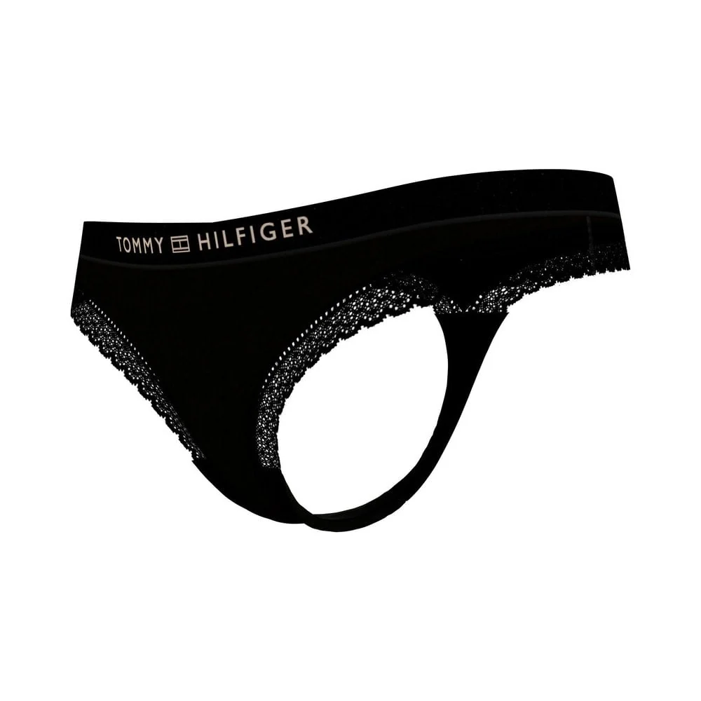 TH Tonal Logo Lace Thong, Black - Image 6