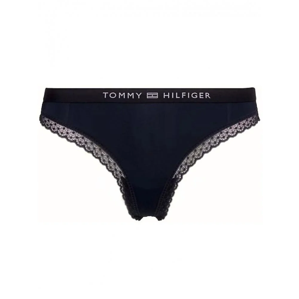 TH Tonal Logo Lace Thong, Navy