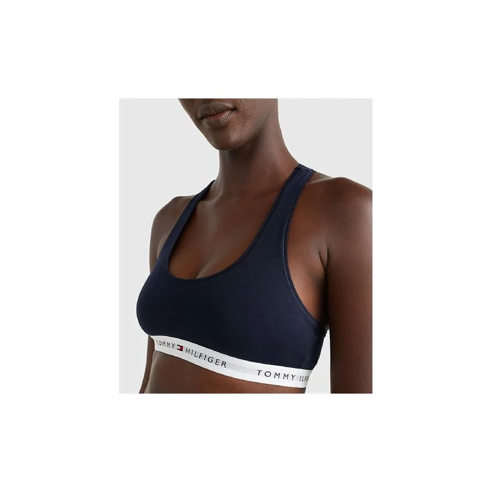 Tommy Icons Unlined Bralette, Navy - Image 6