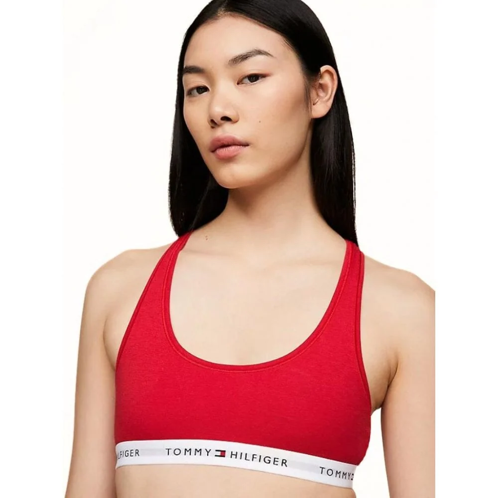 Tommy Icons Unlined Bralette, Red - Image 2