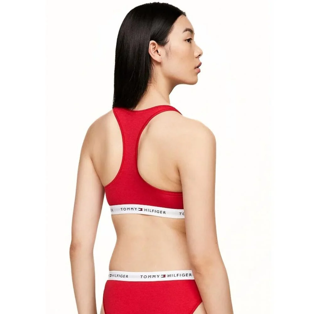 Tommy Icons Unlined Bralette, Red - Image 3