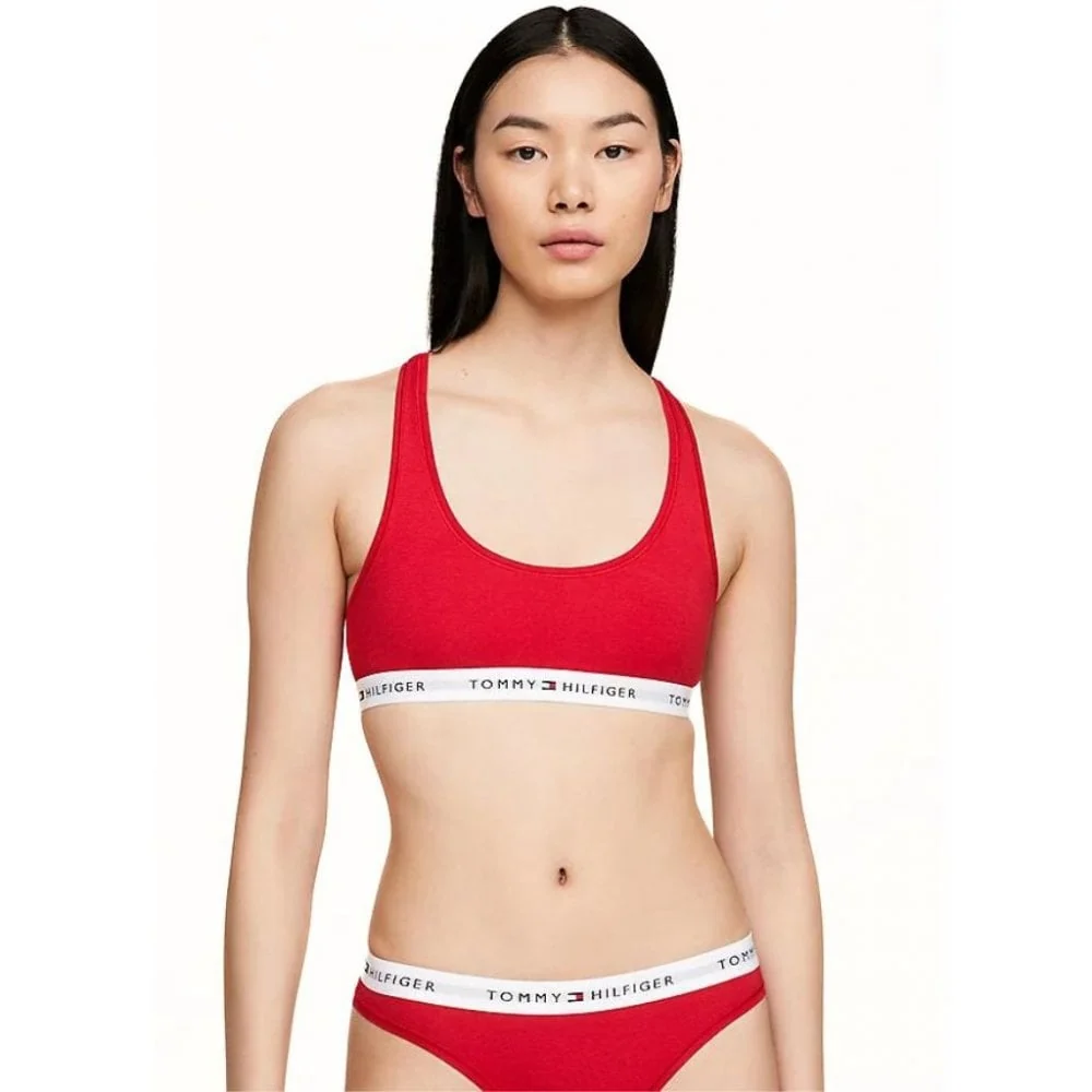 Tommy Icons Unlined Bralette, Red - Image 4