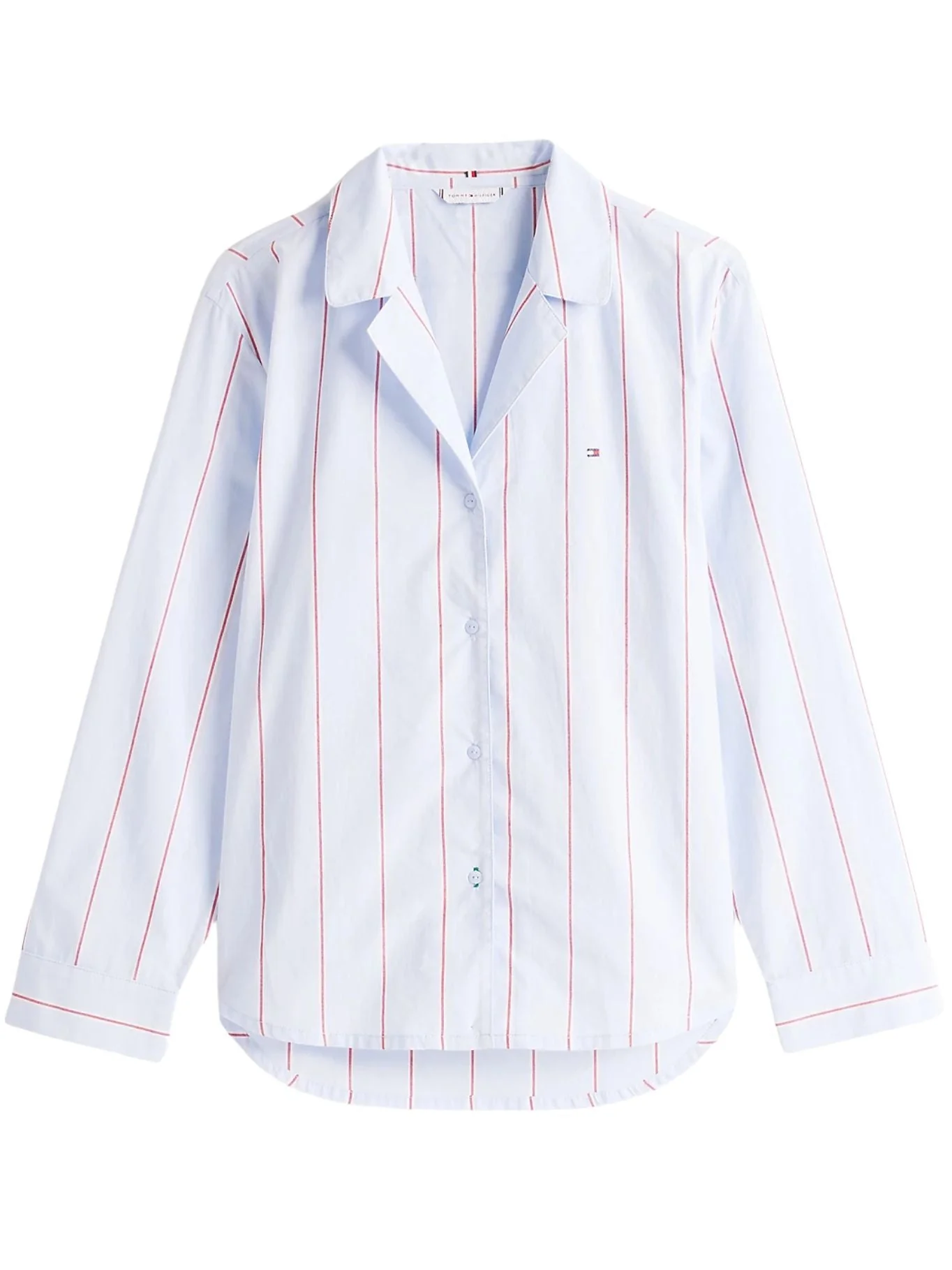 Heritage Stripe Woven Poplin Pyjama Shirt, Sweet Blue