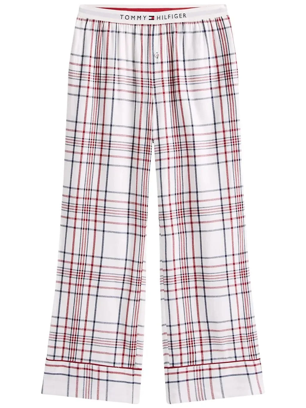Women Plaid Check Flannel Pyjamas & Slippers Gift Set, Ivory Silk - Image 4