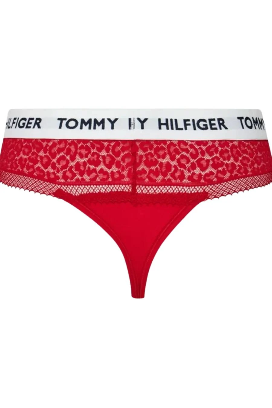 Heritage Logo Lace Thong, Red - Image 2