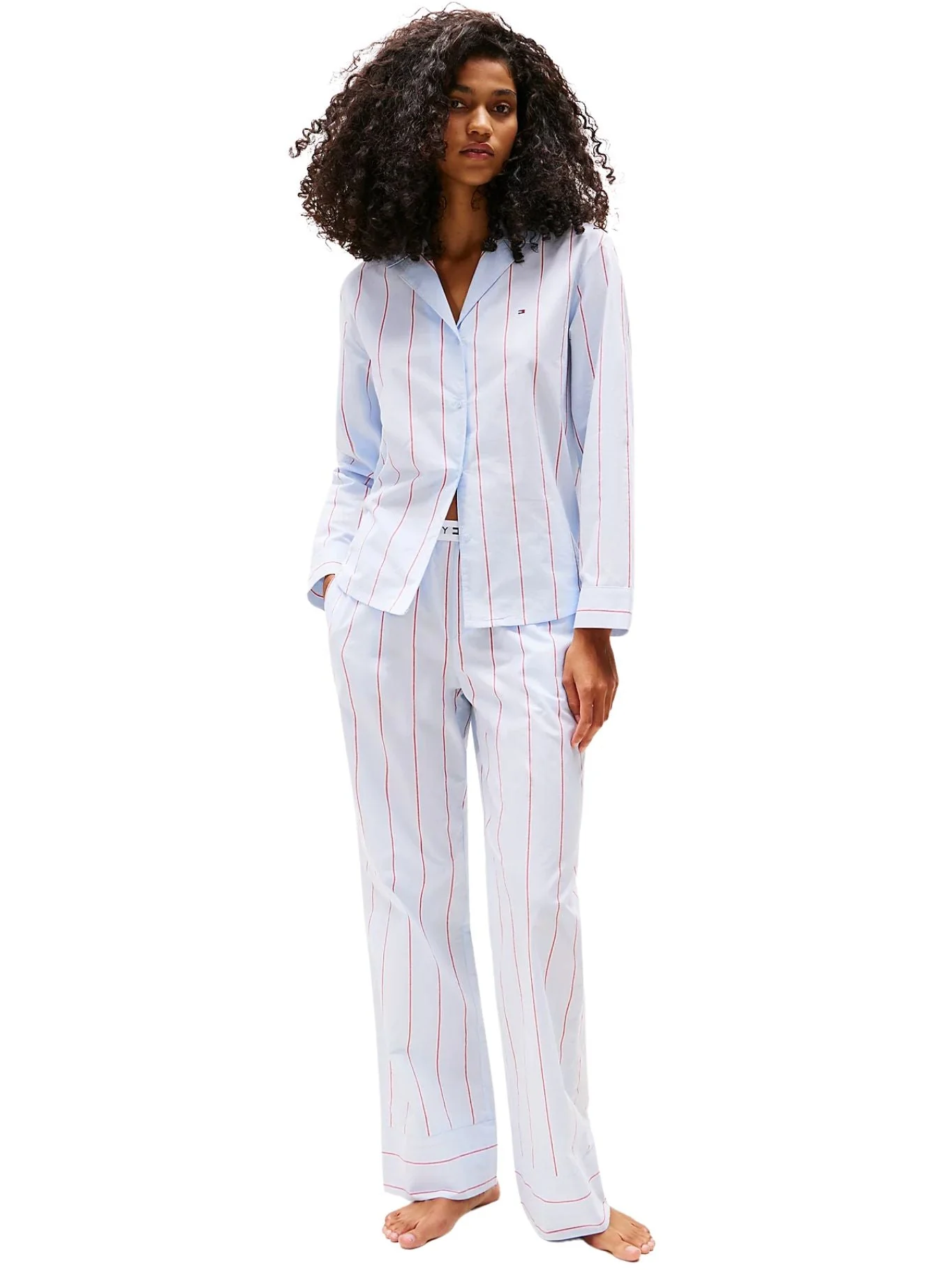 Heritage Stripe Woven Poplin Pyjama Bottoms, Sweet Blue