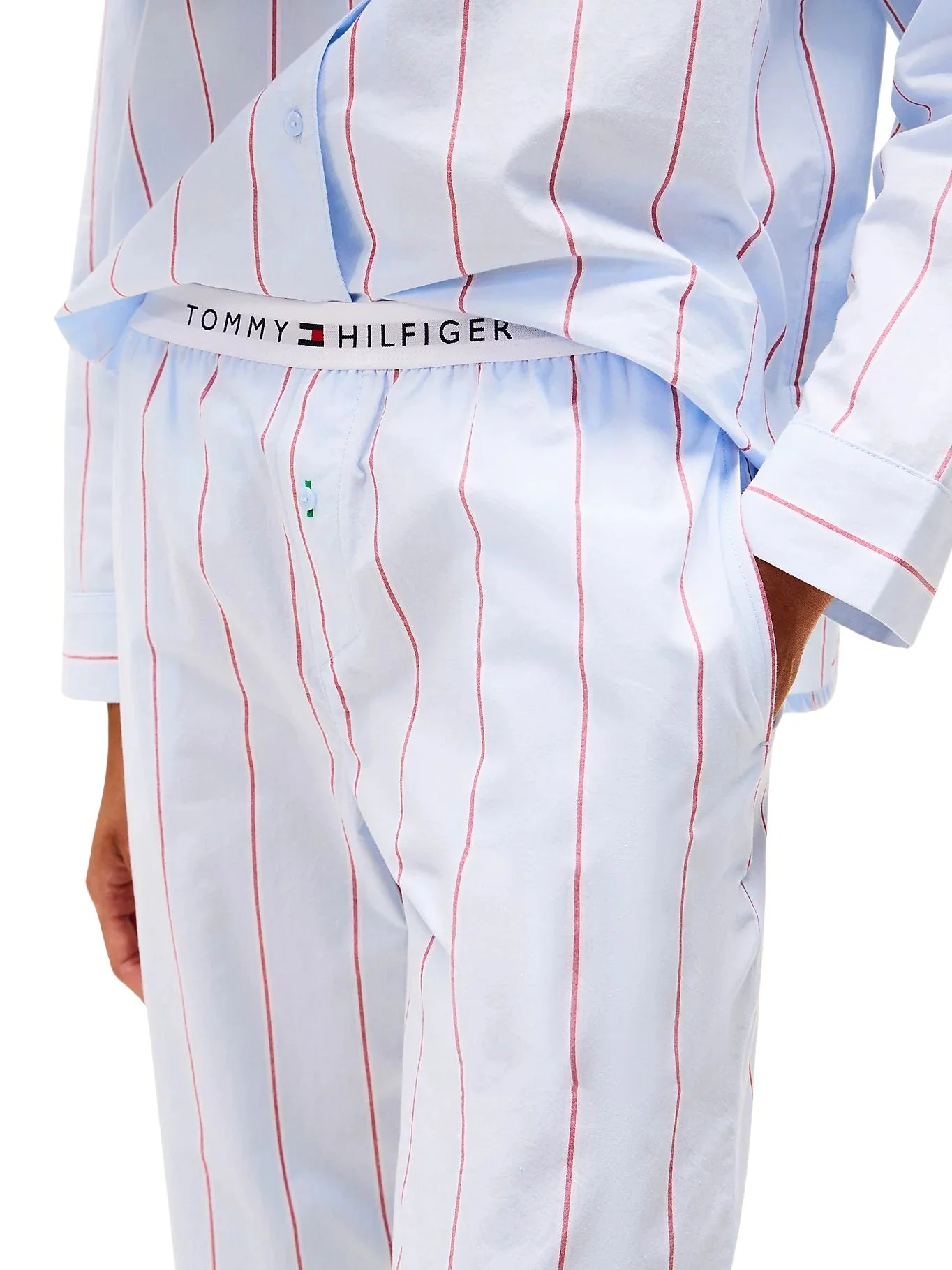 Heritage Stripe Woven Poplin Pyjama Bottoms, Sweet Blue - Image 4