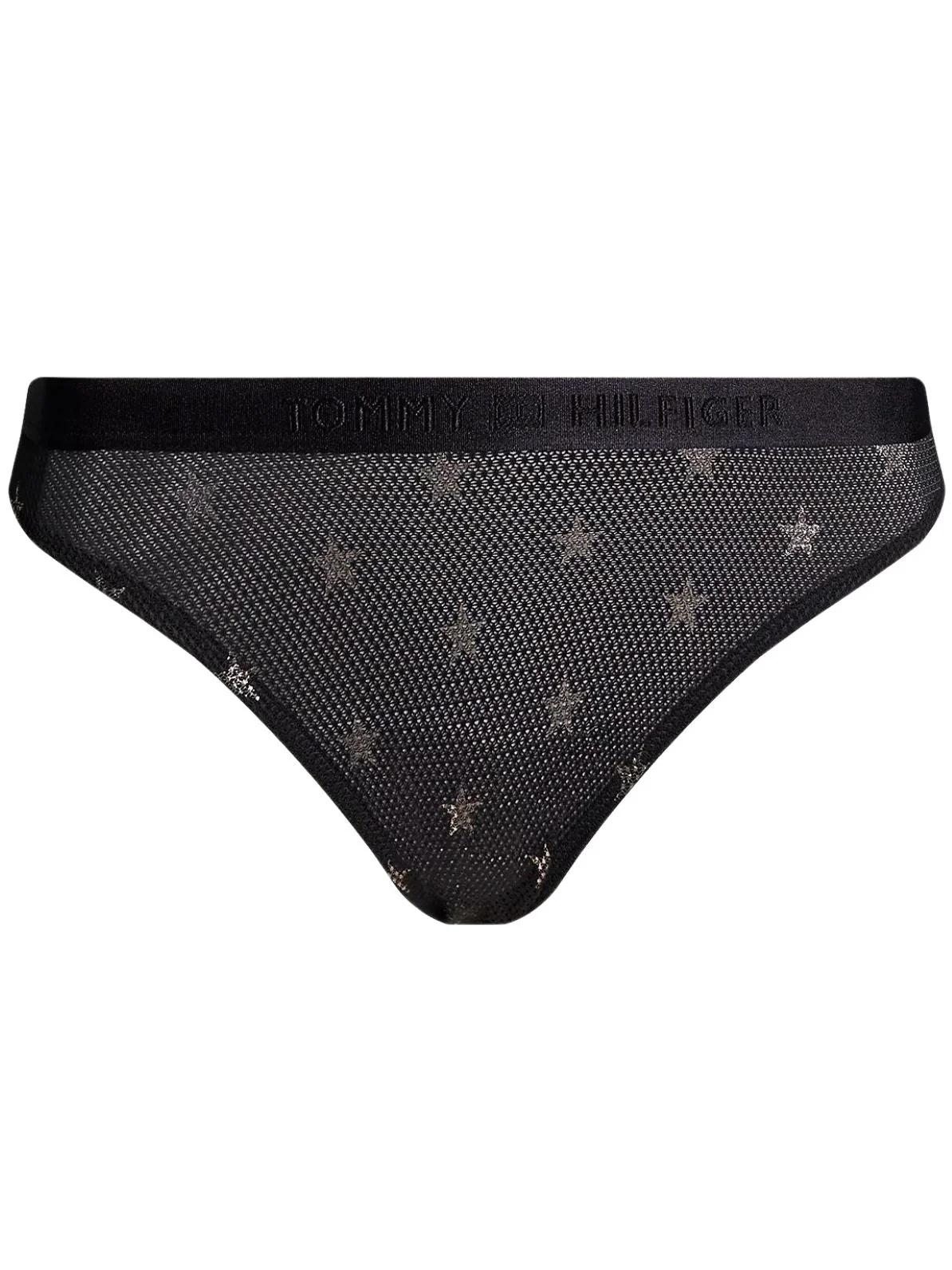 Silver Stars Lace Bikini Brief, Black