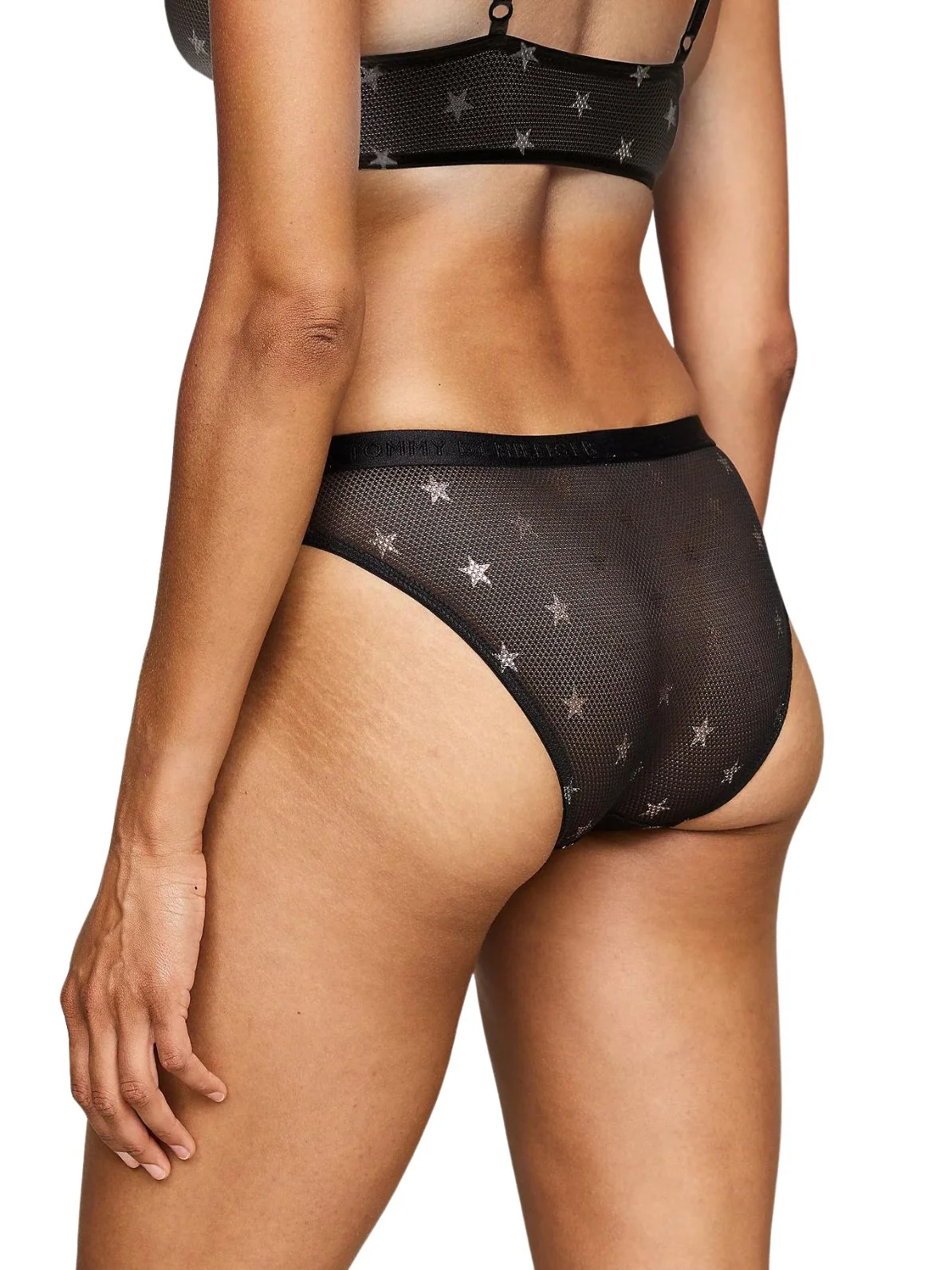 Silver Stars Lace Bikini Brief, Black - Image 3