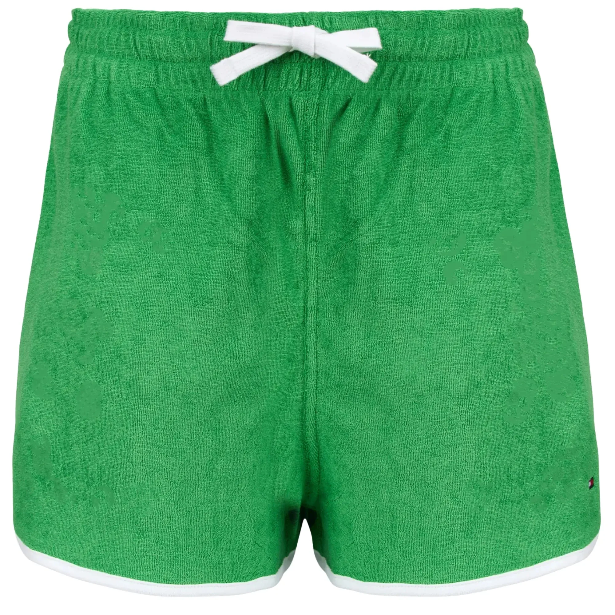 Embroidered Flag Terry Shorts, Radiant Green