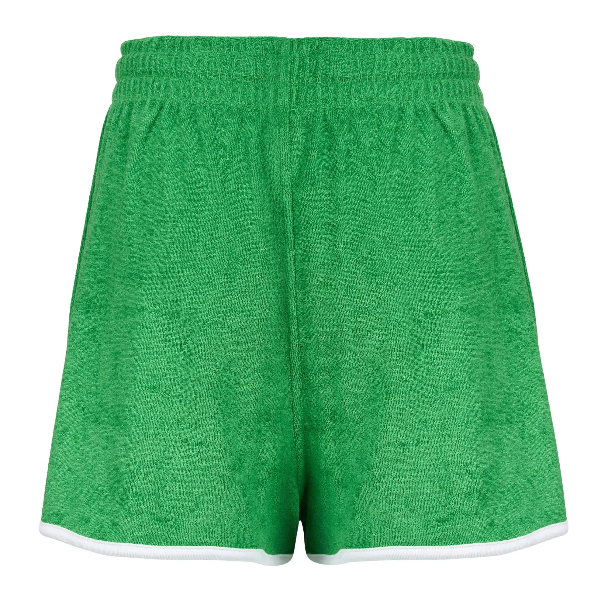 Embroidered Flag Terry Shorts, Radiant Green - Image 2